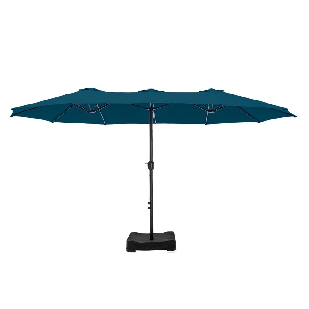 Parasol double extra large de 15 pieds pour patio double face de MAISON ARTS avec base incluse