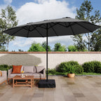 Parasol double extra large de 15 pieds pour patio double face de MAISON ARTS avec base incluse