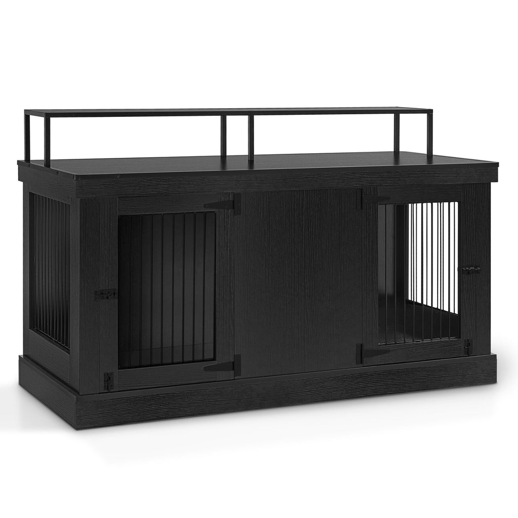Meuble TV pour cage à chien Mcombo, grand format, niche en bois avec doubles portes, modèle 1861
