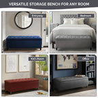 Banc de rangement rembourré à plateau capitonné Sasha de Madison Park