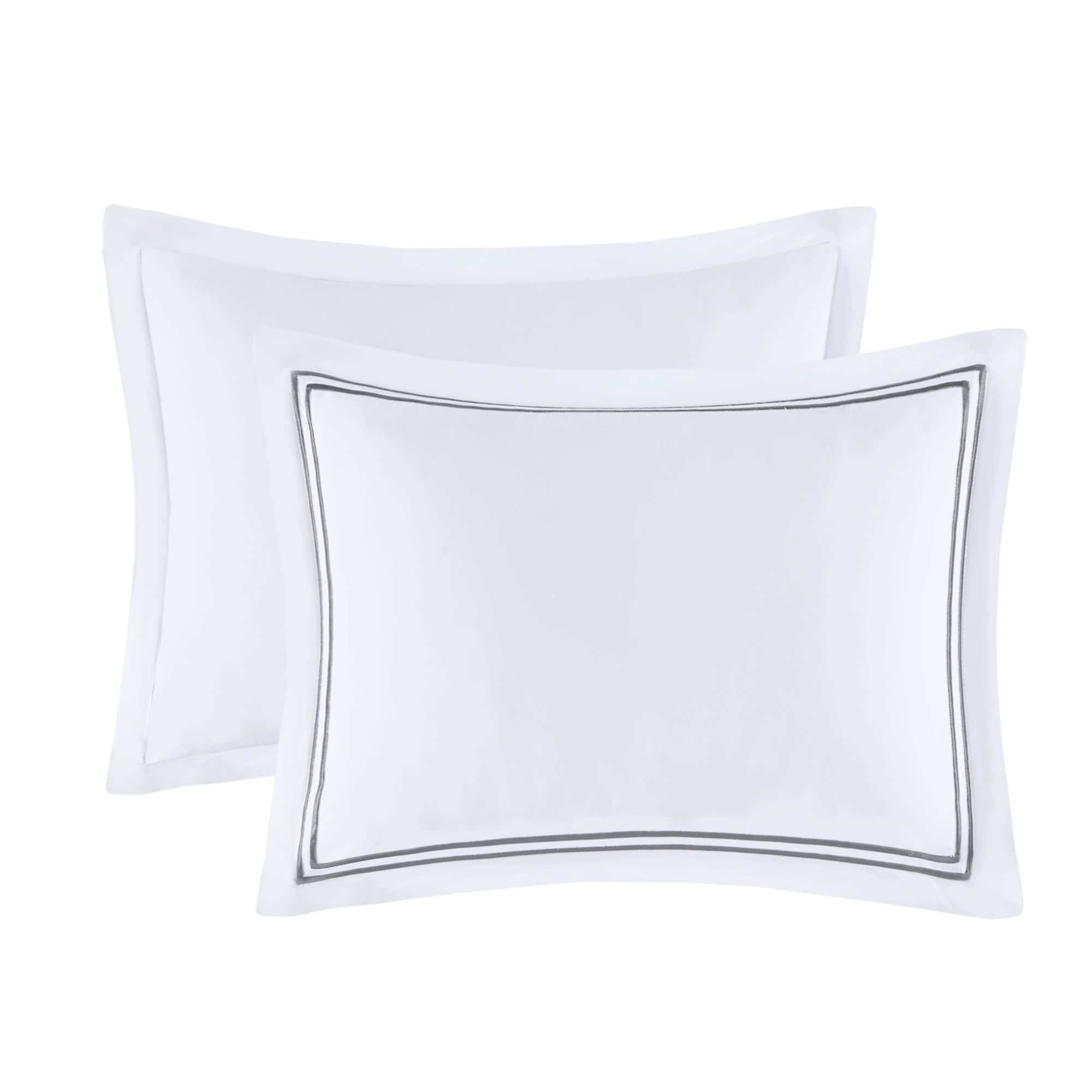 Parure de lit Madison Park Signature 500 fils au pouce carré, 100 % satin de coton brodé, collection de luxe