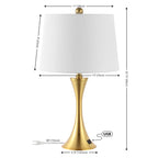 Lampe de table LED Makena 22,75 cm en fer moderne et glamour avec port de chargement USB (lot de 2) par JONATHAN Y