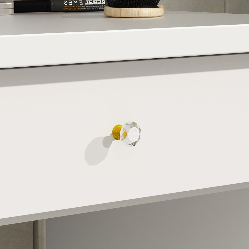 Coiffeuse avec éclairage LED, miroir et tabouret