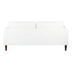 Canapé moderne en cuir véritable avec pieds en bois et coussin traversin supplémentaire