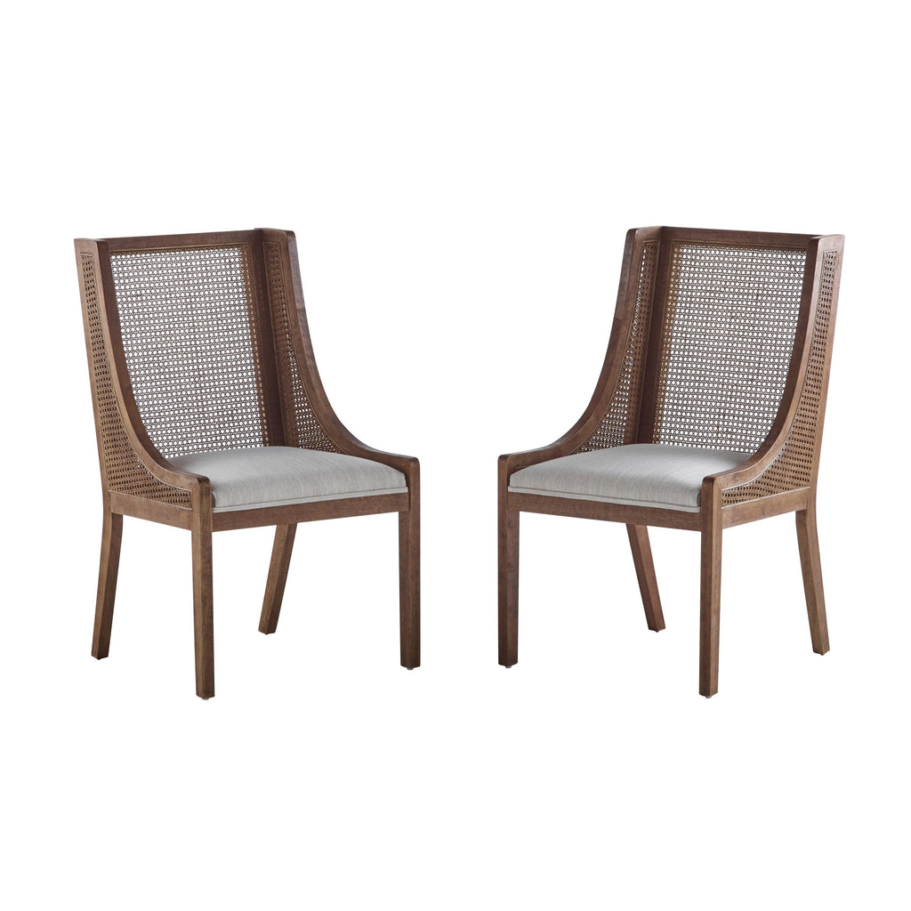 Chaises de salle à manger rembourrées en rotin et bois Maurers (lot de 2) par Christopher Knight Home