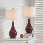 25.25 Glass Table Lamp Set with USB (Set of 2)