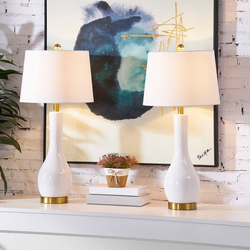 Ensemble de lampes de table en céramique 28,5 avec USB (lot de 2)