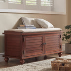 Banc de rangement à porte à volets Maybelle avec coussin en velours par iNSPIRE Q Classic