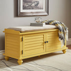Banc de rangement à porte à volets Maybelle avec coussin en velours par iNSPIRE Q Classic