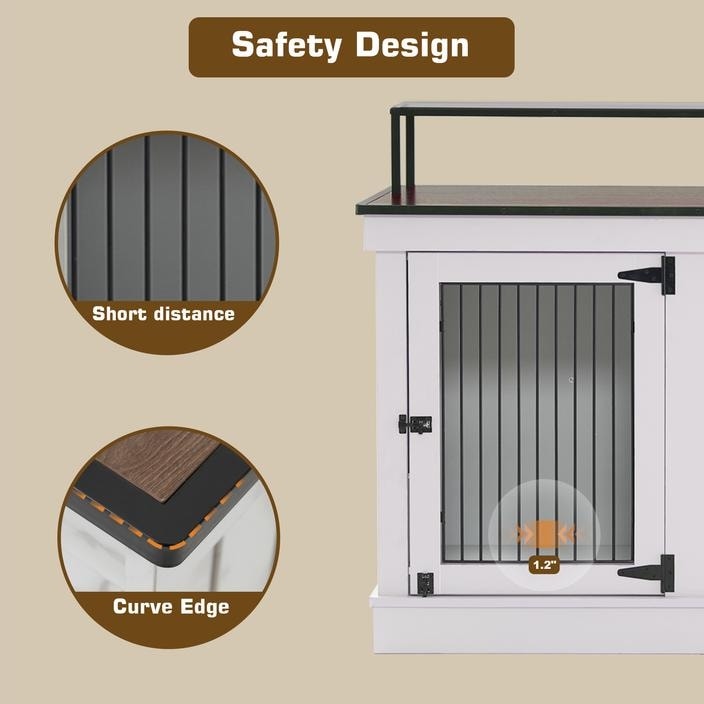 Meuble TV pour cage à chien Mcombo, grand format, niche en bois avec doubles portes, modèle 1861