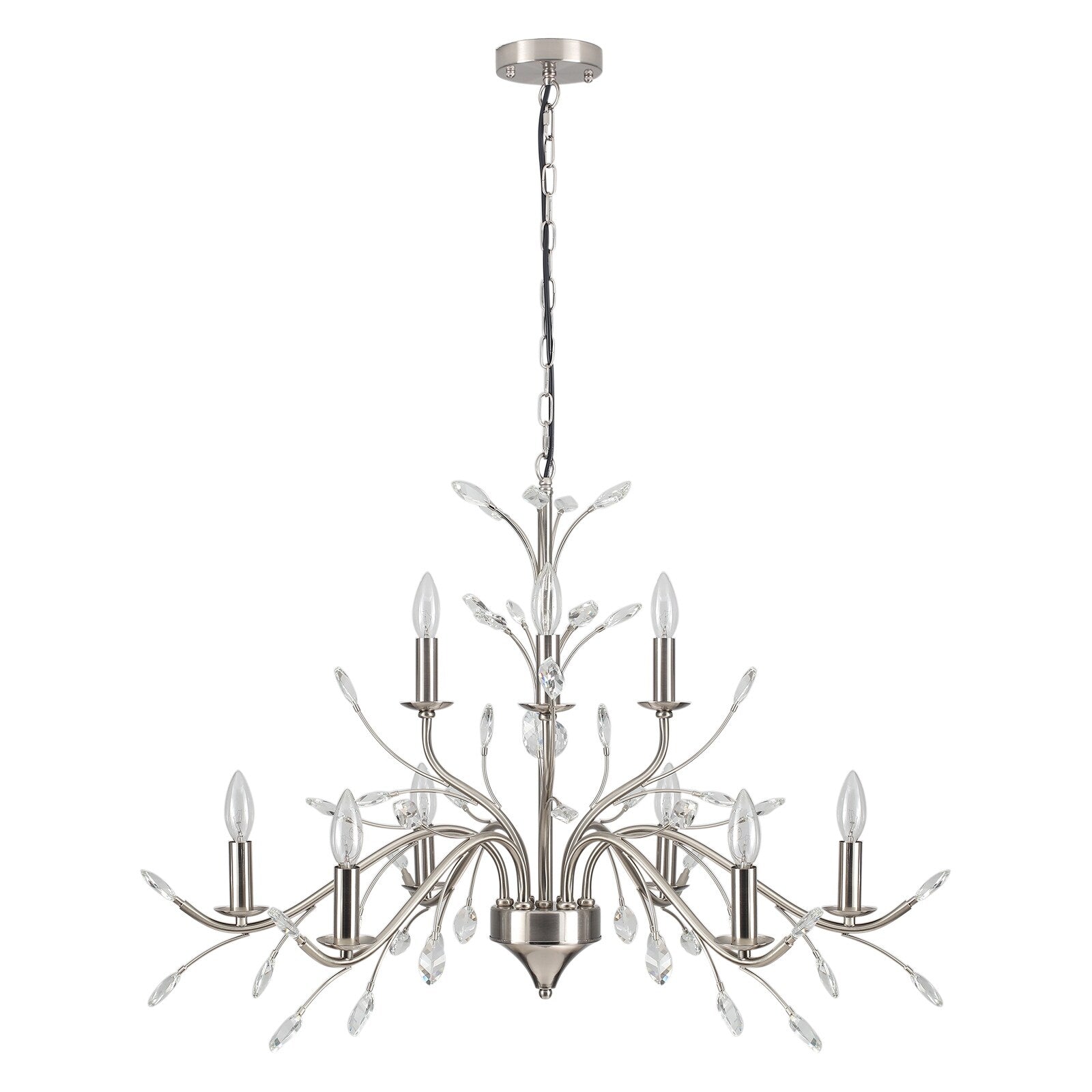 Lustre en cristal style bougie style rétro avec branches d'arbres