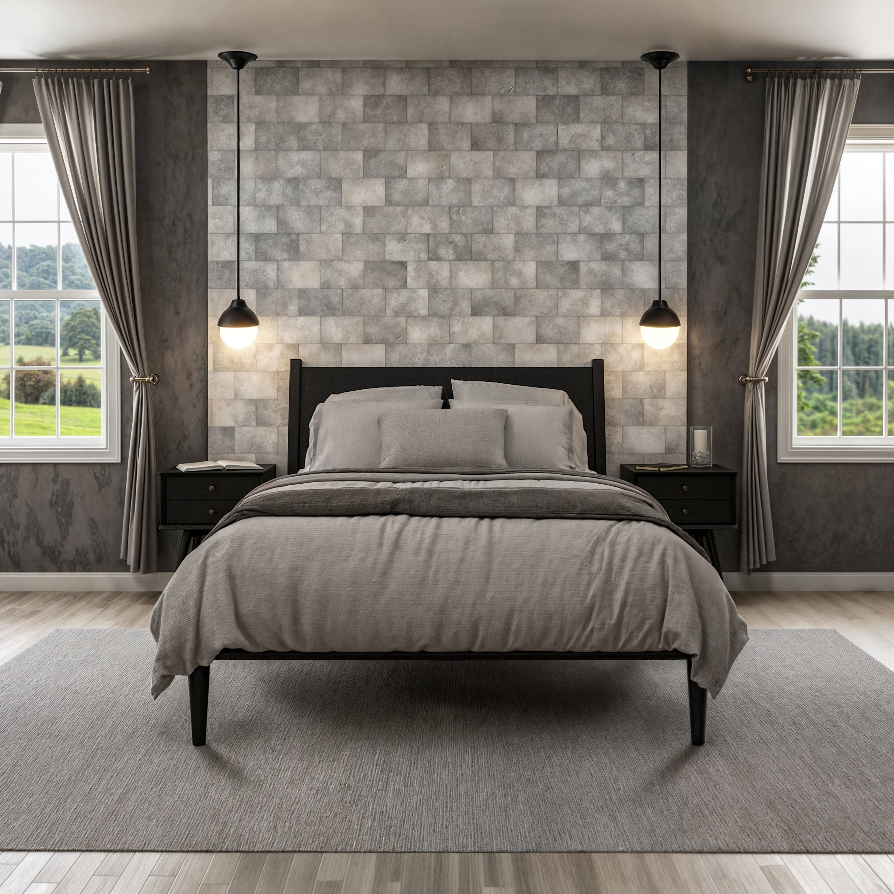 Lit à panneaux du milieu du siècle