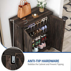 Meuble de rangement à chaussures Moasis à 5 niveaux pour 20 paires de chaussures avec portes doubles pour l'entrée