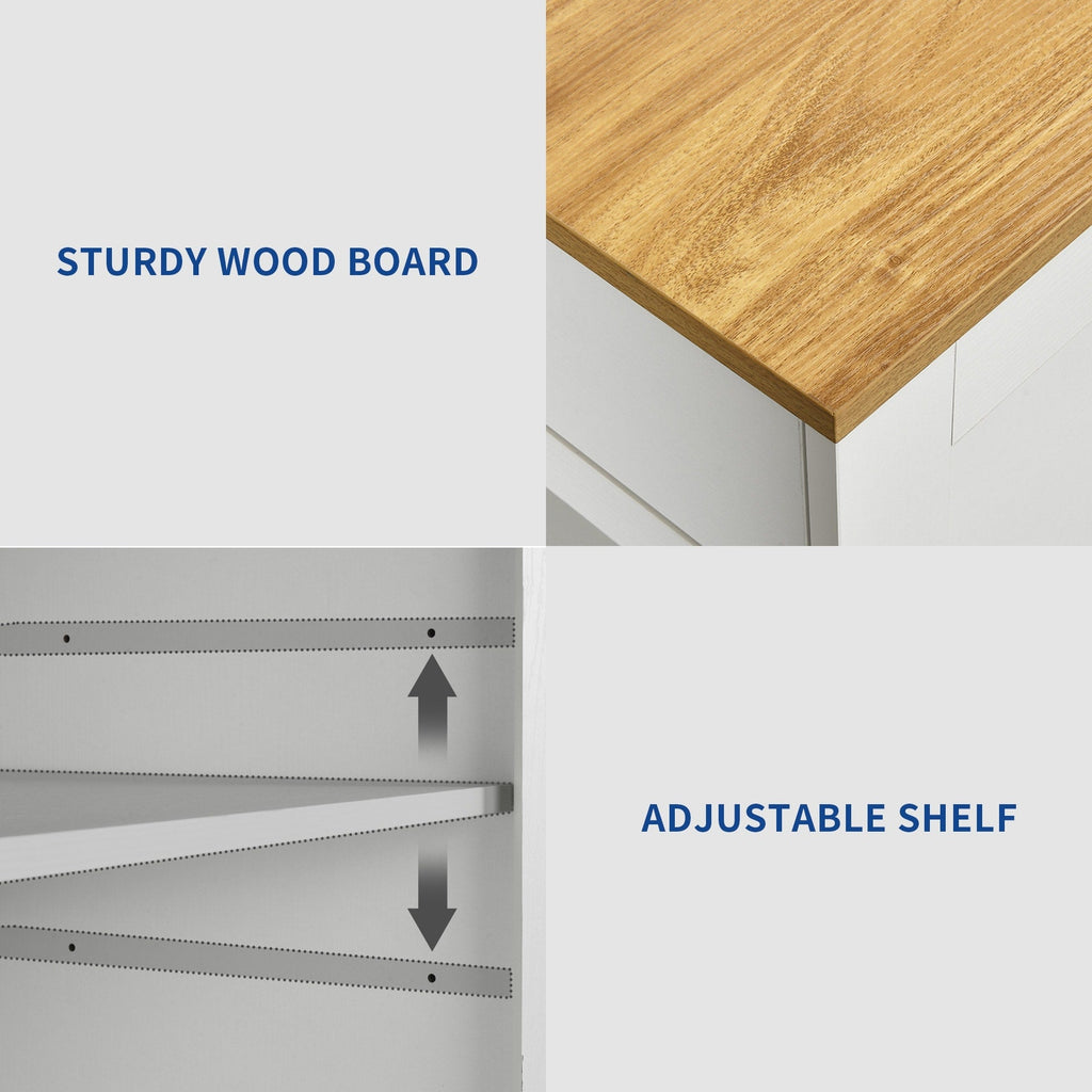 Meuble de rangement pour îlot de cuisine roulant Moasis de 53 pouces, chariot de cuisine mobile portable