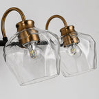 Appliques murales modernes à 3/4 lumières pour salle de bain, à intensité variable, avec abat-jour en verre