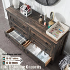 Commode 6 tiroirs style ferme, meuble TV en bois, commode