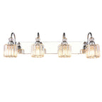 3/ 4-Light Modern Glam Crystal Dimmable Bathroom Vanity Light Linear Wall Light