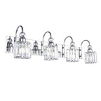 3/ 4-Light Modern Glam Crystal Dimmable Bathroom Vanity Light Linear Wall Light