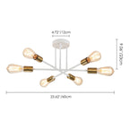 6 - Light Modern Metal 23.62'' Sputnik Semi-Flush Mount Ceiling Light