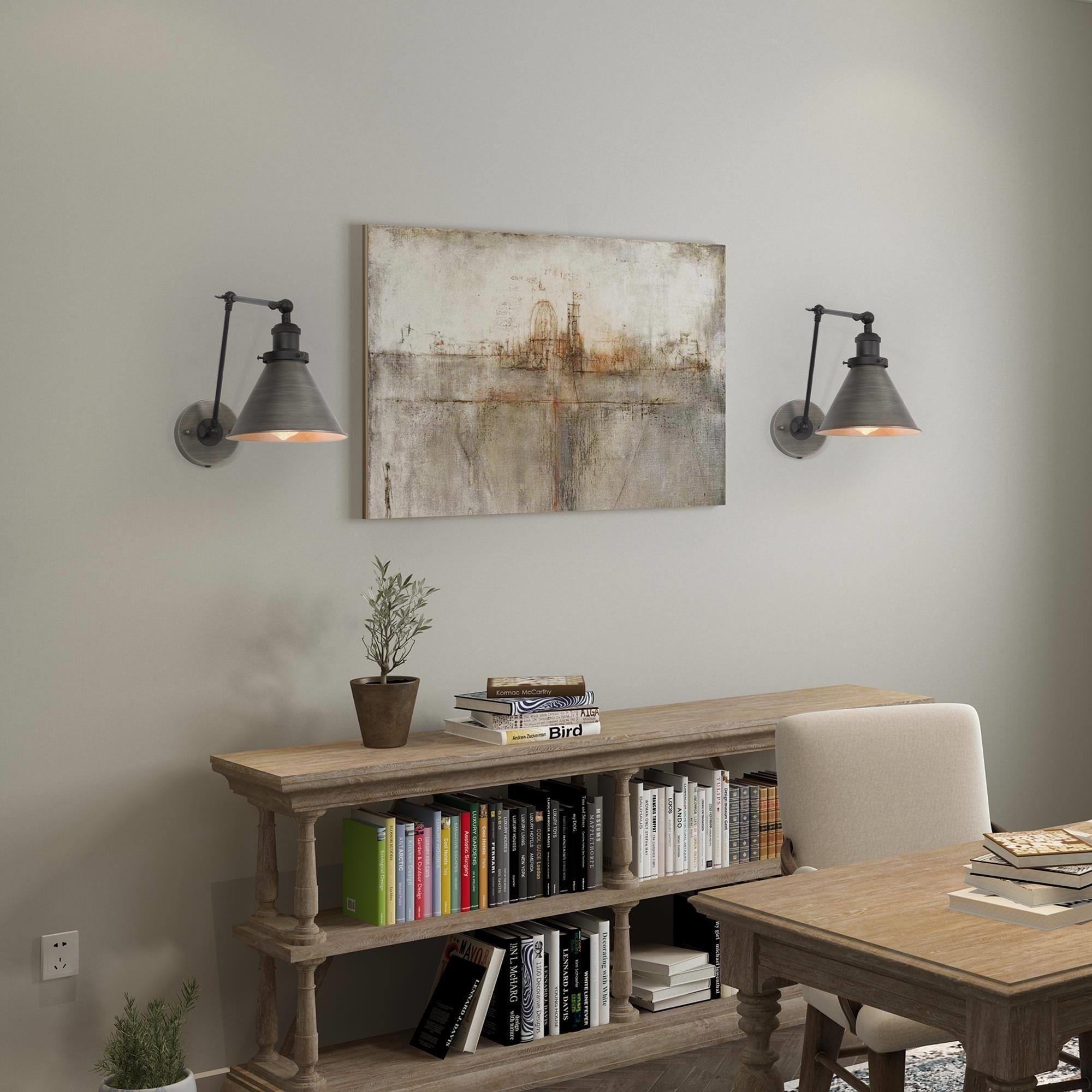 Lot de 2 appliques murales modernes à bras pivotant réglables et câblées