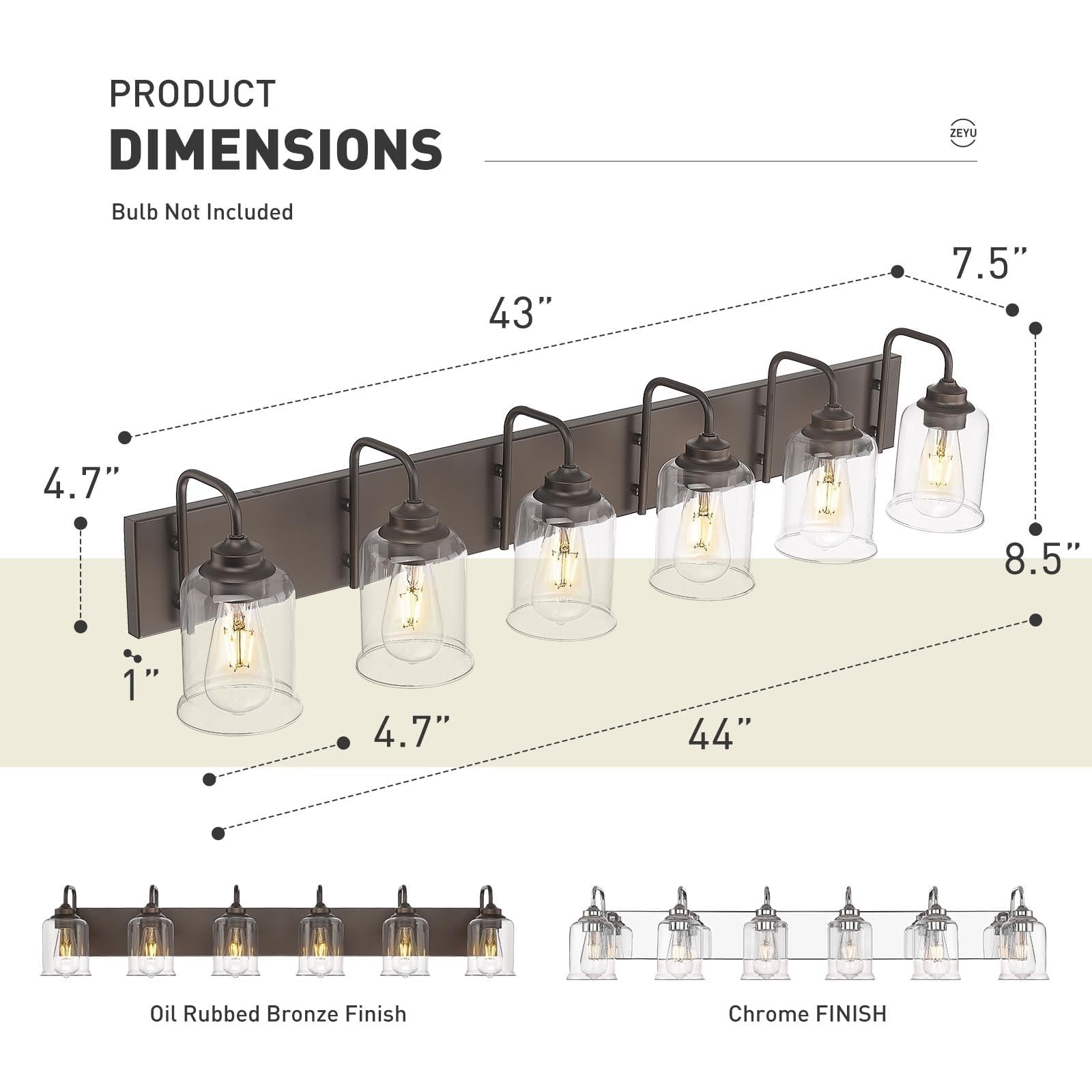 3/4/5/6-Light Modern Vanity Lights Over Mirror for Bathroom
