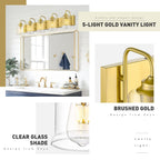 3/4/5/6-Light Modern Vanity Lights Over Mirror for Bathroom