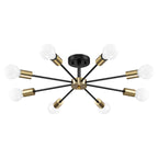 Black/ Gold Sputnik Semi Flush Mount Lamp Close to Ceiling Light Fixture for Living Room/ Kitchen/ Office/ Bedroom/ Foyer