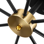 Black/ Gold Sputnik Semi Flush Mount Lamp Close to Ceiling Light Fixture for Living Room/ Kitchen/ Office/ Bedroom/ Foyer