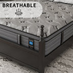 Matelas hybride Modland 14 pouces, plateau Euro - Mousse CertiPUR-US ignifuge pour soulager les maux de dos, lit simple/double/queen/king size