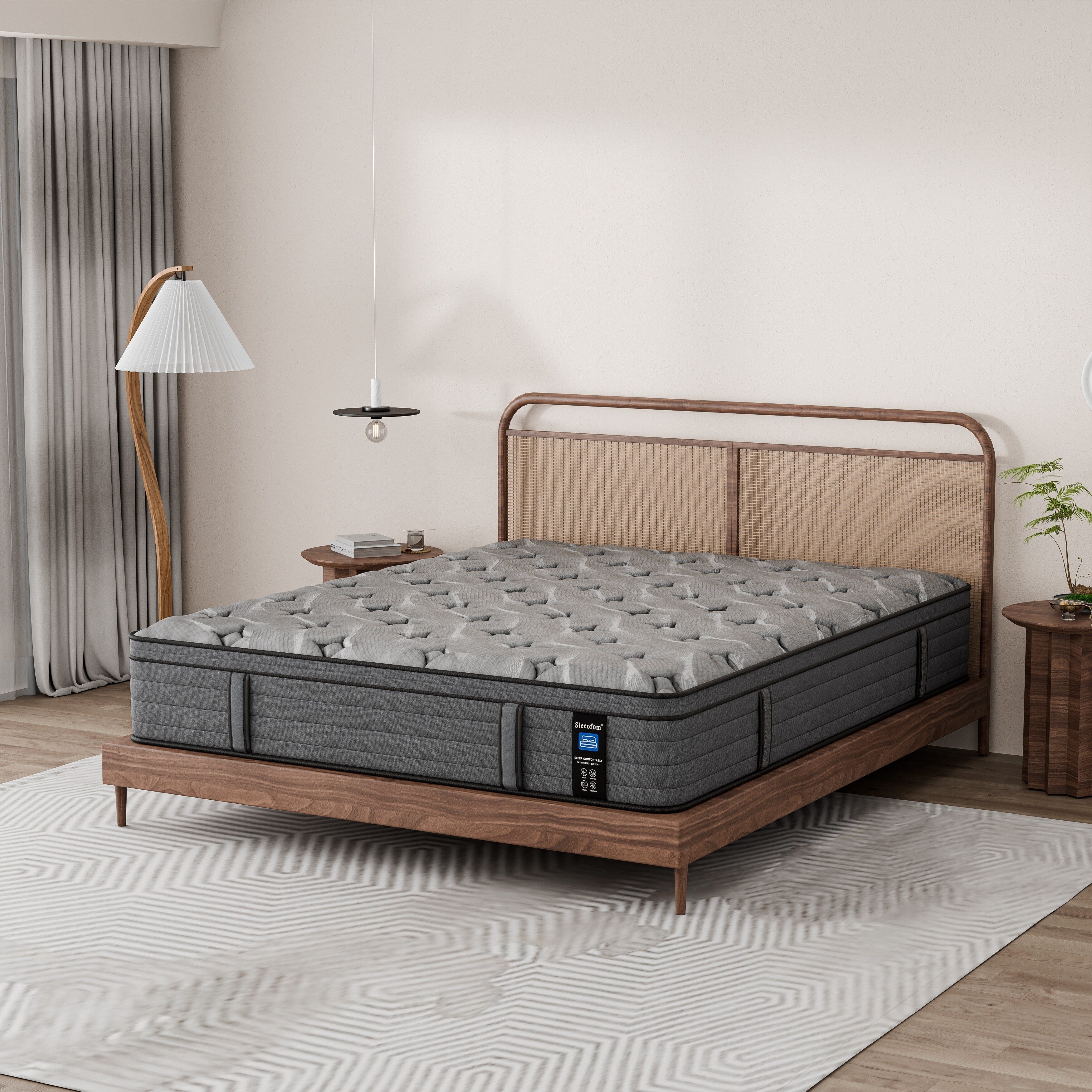 Matelas hybride Modland 14 pouces à plateau-coussin moyen, matelas à ressorts ensachés dans une boîte