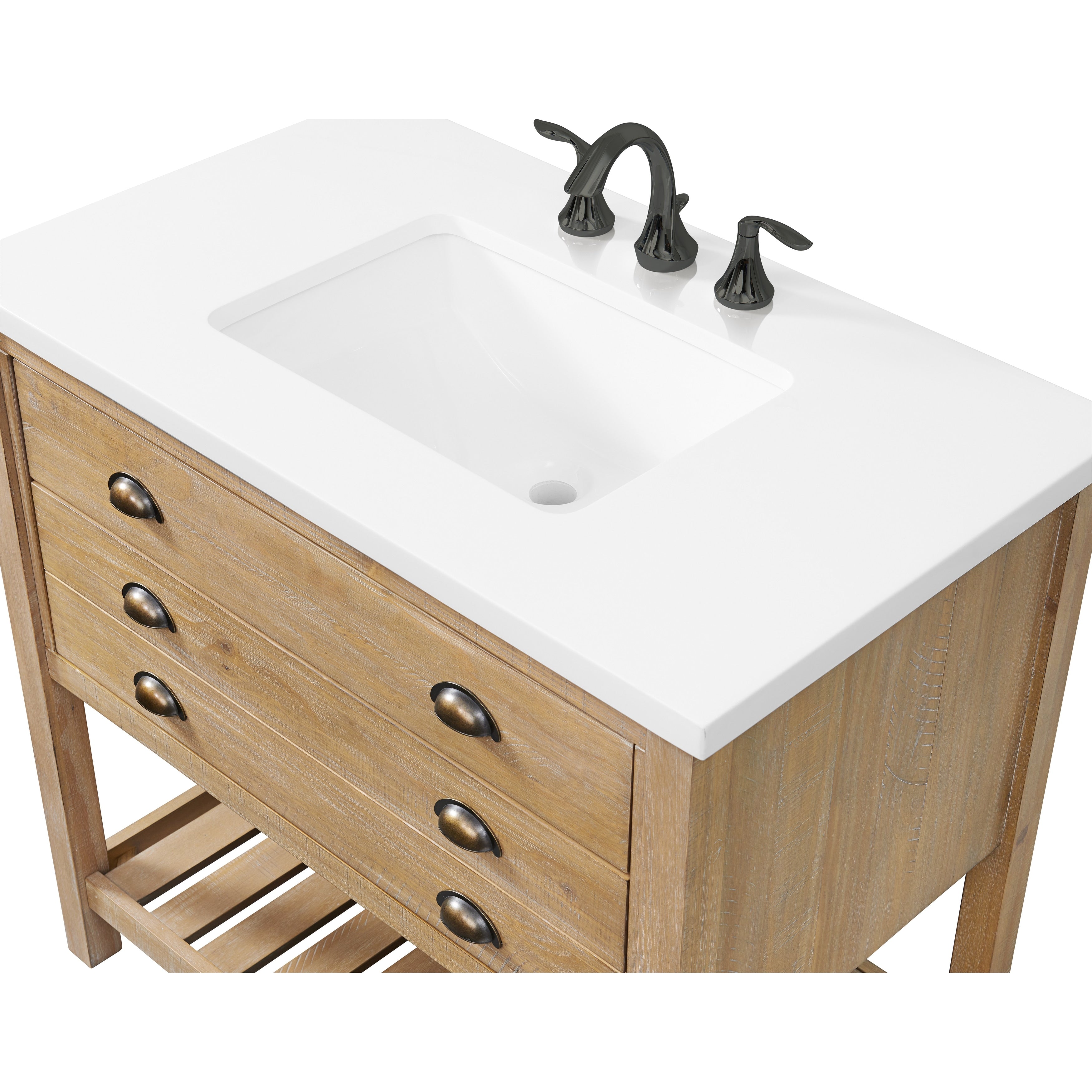 Meuble-lavabo simple de style ferme Monterey 37 avec dessus