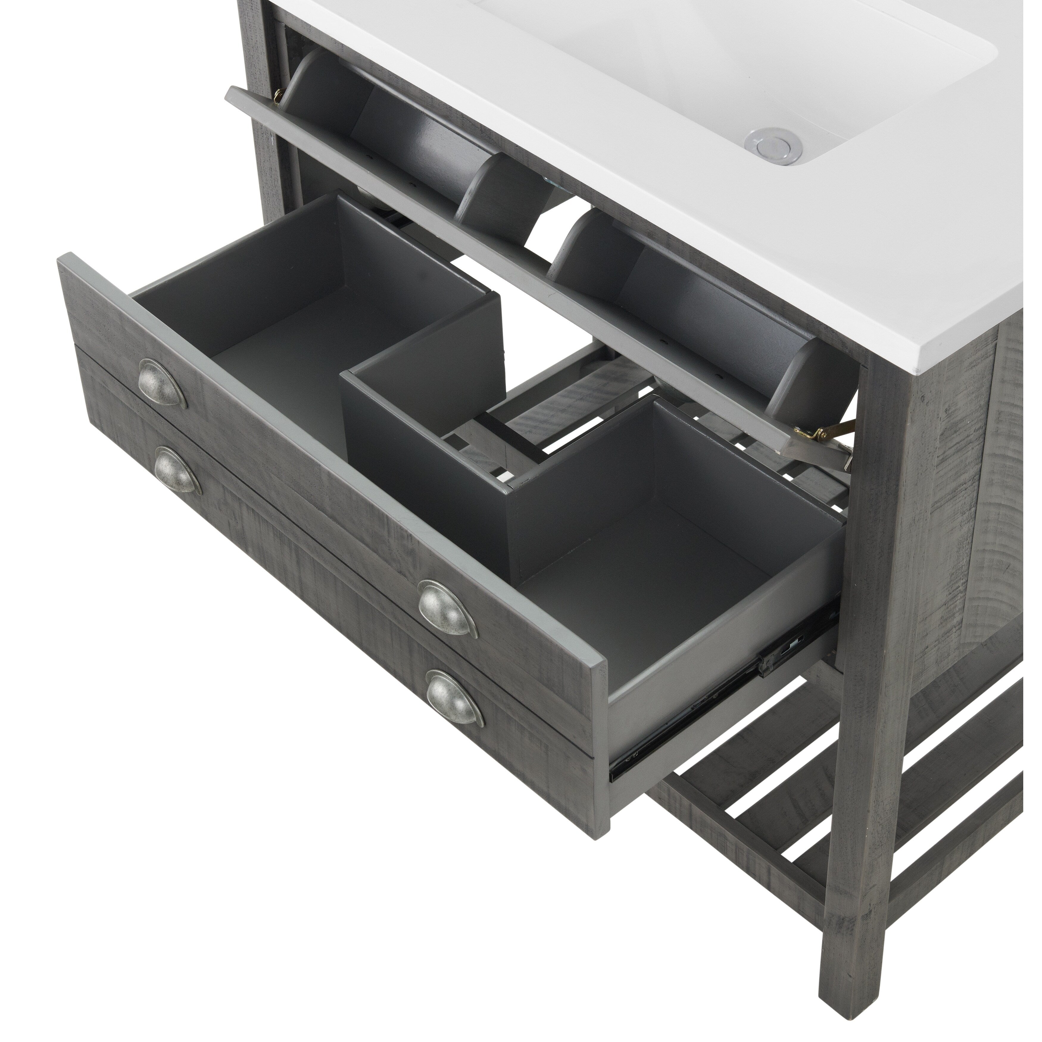 Meuble-lavabo simple de style ferme Monterey 37 avec dessus