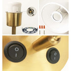 Lot de 2 appliques murales Morbihan en tissu avec port USB et interrupteur