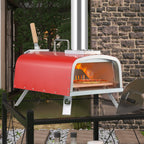 Four à pizza extérieur multi-combustible, machine à pizza cuite sur pierre avec brûleur à gaz et boîte à bois - 12 pouces