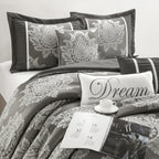 Ensemble de couette traditionnelle damassée Nanshing Tiana 7 pièces