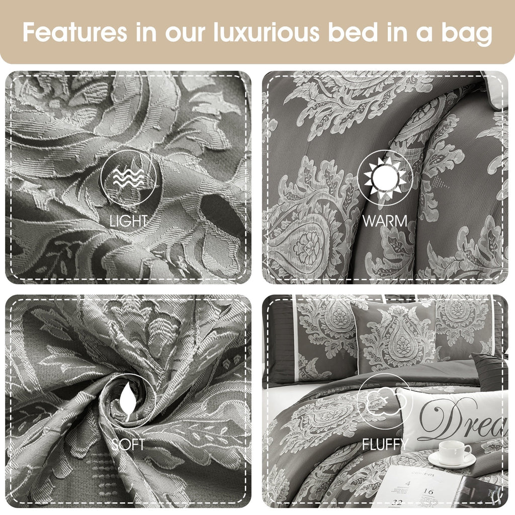 Ensemble de couette traditionnelle damassée Nanshing Tiana 7 pièces