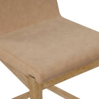 Tabouret de bar moderne Gracie, chaise rembourrée en boucle et pieds en bois brossé