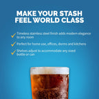 Réfrigérateur à boissons Newair d'une capacité de 126 canettes, mini-réfrigérateur avec porte vitrée et étagères réglables, en acier inoxydable