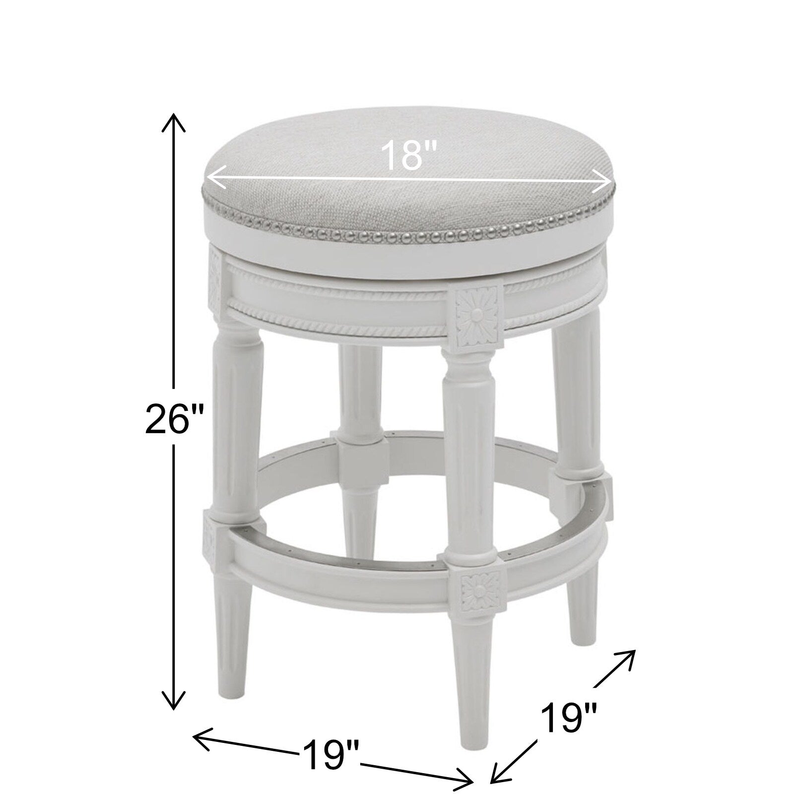 Tabouret de bar pivotant sans dossier Chapman 26 pouces de New Ridge Home Goods - Hauteur comptoir