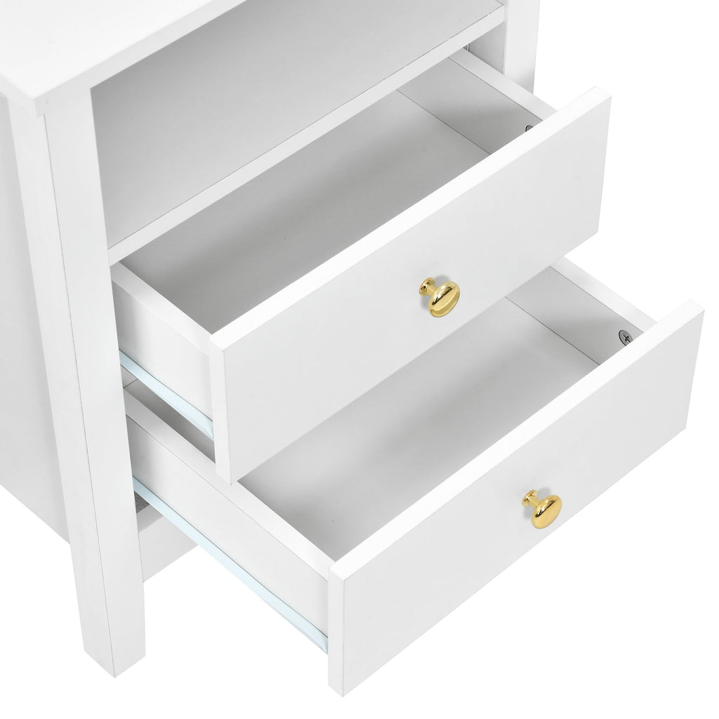 Ensemble de 2 tables de chevet avec station de charge Table d'appoint avec 2 tiroirs avec ports et prises USB Table de chevet