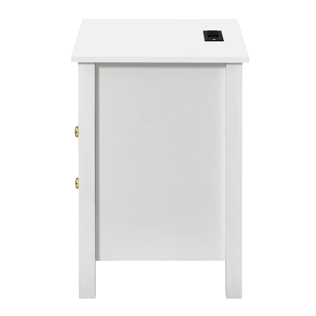 Ensemble de 2 tables de chevet avec station de charge Table d'appoint avec 2 tiroirs avec ports et prises USB Table de chevet