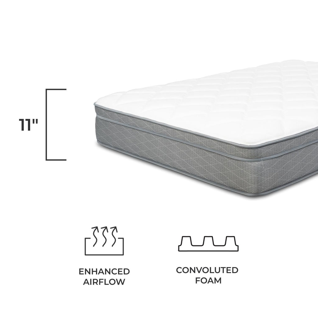 Matelas NuForm 11 à plateau-coussin moyennement moelleux