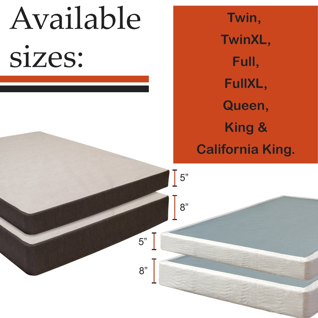 ONETAN, sommier/sommier en bois facile à assembler de 5 po et 8 po, blanc.