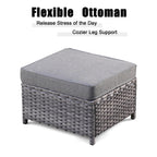 Ensemble de 5 sièges de jardin à dossier haut en osier OVIOS