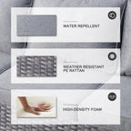 Ensemble de 5 sièges de jardin à dossier haut en osier OVIOS