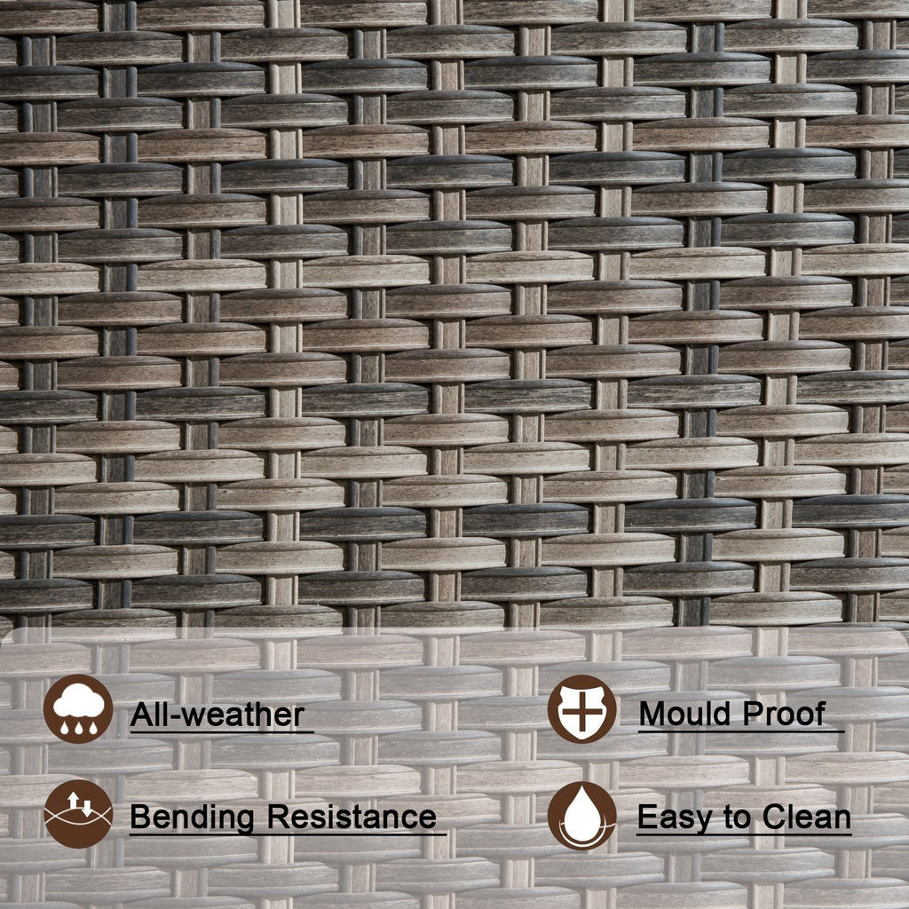 Ensemble de 5 sièges de jardin à dossier haut en osier OVIOS