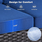 Ensemble de conversation 5 pièces en osier pour patio à dossier haut OVIOS