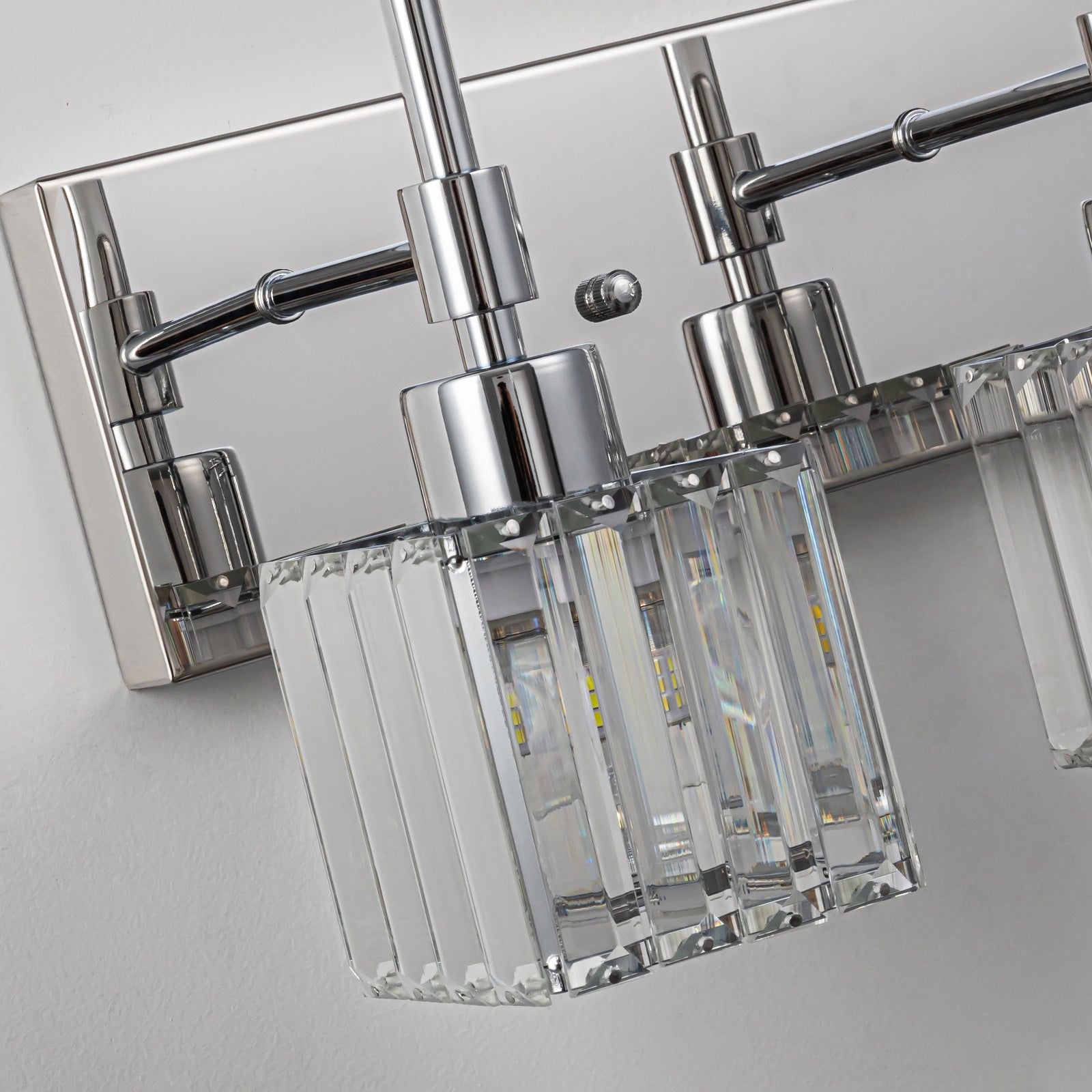 Luminaires de salle de bain en cristal à intensité variable Ora Modern sur miroir Glam Vanity Lights