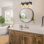 Luminaires de salle de bain en cristal à intensité variable Ora Modern sur miroir Glam Vanity Lights