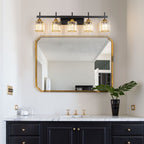 3/4/5-Light Modern Dimmable Crystal Bathroom Vanity Lights Fixtures Over Mirror